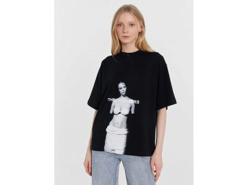 Футболка женская черная с принтом