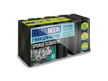 Набор губок для мытья посуды Lemon Moon Профи на кухне L010 (4шт)