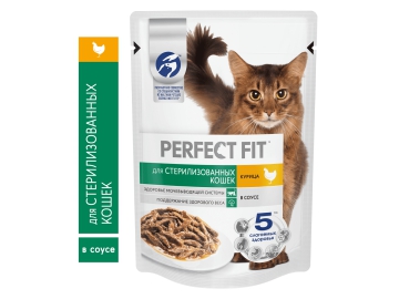 Пауч Perfect Fit для стерилизованных кошек, с курицей в соусе, 75 г