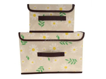 Комплект органайзеров для хранения вещей бежевый 25 х 19 х 16 см и 36 х 23 х 24 см, 2 шт, арт. SLW-KKOP-225 Мила