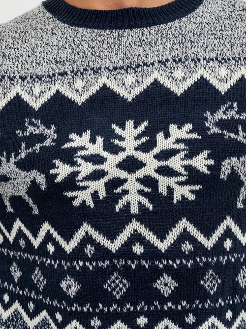 Джемпер мужской новогодний в синем цвете, фото 5 из 5