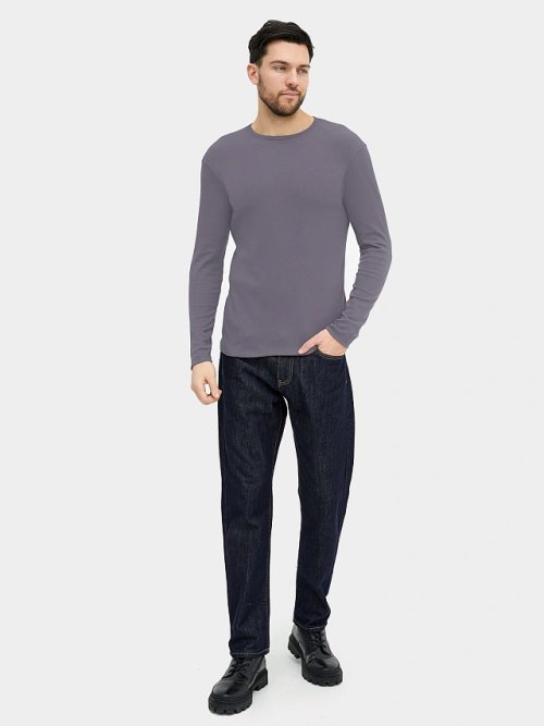 Лонгслив мужской в сером цвете, фото 2 из 5