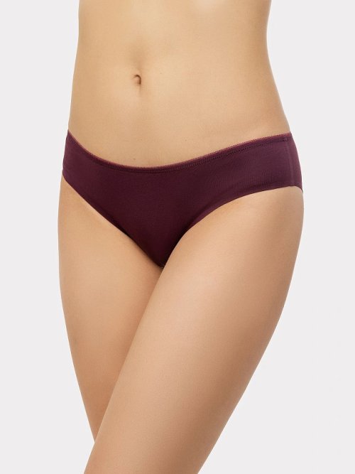 Хлопковые слип-бикини в оттенке "сливовое вино", фото 3 из 5