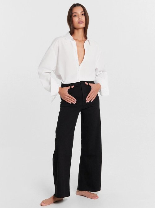 Джинсы женские wide leg fit черные, фото 1 из 20