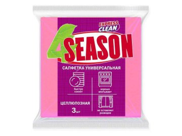 Акции Милы Кореличи Только в сети «Мила» - Салфетки губчатые 4SEASON, 15х15 см, 3шт