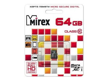 Карта памяти Mirex microSDXC  64GB (13612-MC10SD64)