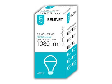 Светодиодная лампа Belsvet LED-M A60 12 W 4000 K E27