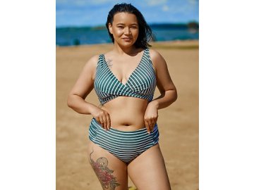 Купальник женский раздельный в полоску