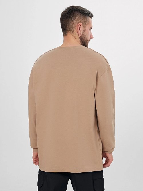 Лонгслив мужской бежевый, фото 2 из 7