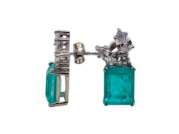 Серьги пусеты, серебро 925 проба, вставка фианит
