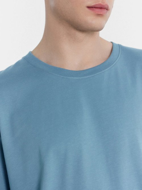 Футболка мужская в серо-голубом цвете, фото 5 из 5