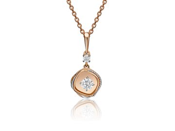 Подвеска декоративная Platina Jewelry, красное золото 585 проба, вставка фианит