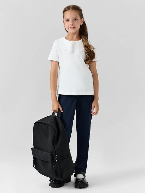 Классические брюки для девочек в темно-синем цвете, фото 7 из 12