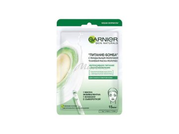 Тканевая маска Garnier Skin Naturals Питание-бомба с Миндальным молочком, 28 г