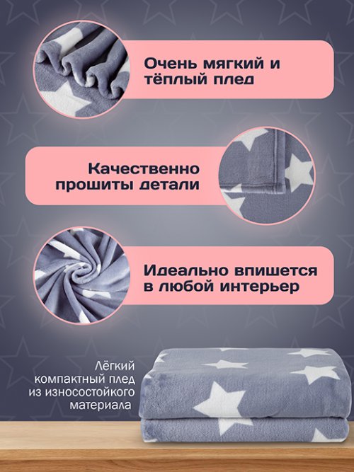 Плед Флиссе 139А 130х200 см, фото 4 из 80