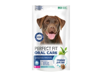 Лакомство Perfect Fit для поддержания здоровья зубов и рта собак средних и крупных пород с говядиной и добавлением мяты, 130 г