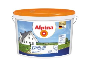 Краска ВД-АК Alpina Надежная фасадная, белая 10л/15,5кг NEW