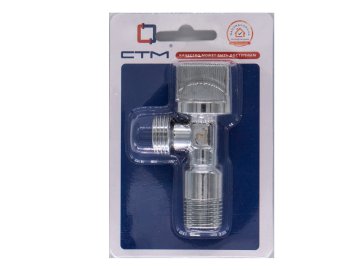 Кран шаровый для сантех приборов СТМ угл 1/2"х1/2" ш/ш с отражат бабочка хром