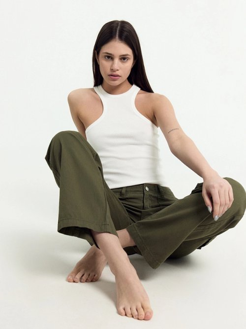 Брюки женские карго в зеленом цвете, фото 10 из 10