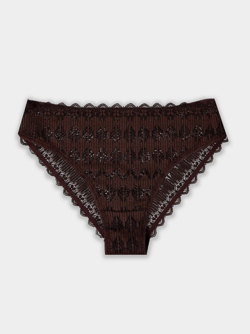 Трусы женские коричневые классические кружевные, фото 8 из 8