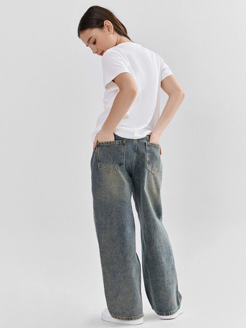 Джинсы для девочек Baggy fit с высокой посадкой, фото 3 из 10