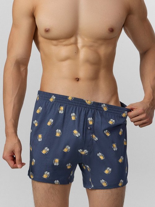 Трусы шорты мужские синие с узором, фото 3 из 21