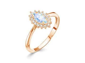 Кольцо декоративное Zlato, золото 585 проба, вставка фианит/топаз