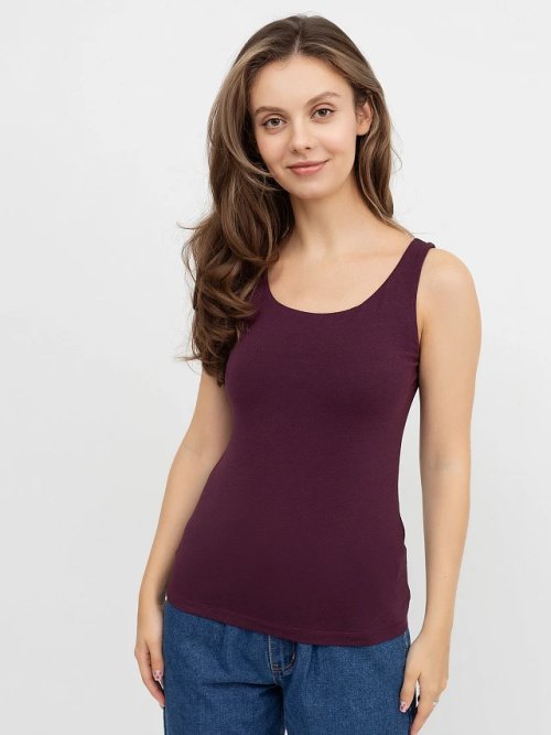 Женская майка цвета сливового вина, фото 2 из 4