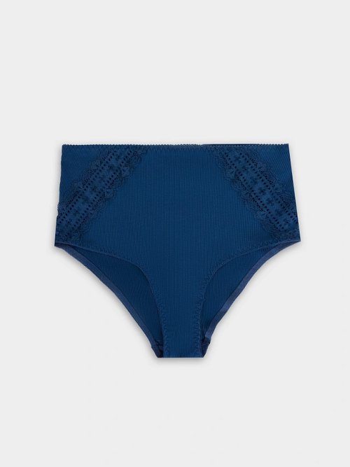 ТРУСЫ ЖЕНСКИЕ СИНИЕ С КРУЖЕВНЫМИ ВСТАВКАМИ, фото 8 из 24