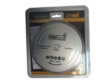 Круг отр.алм. 180х22мм -сплошной  (д/плитки) YOURTOOLS