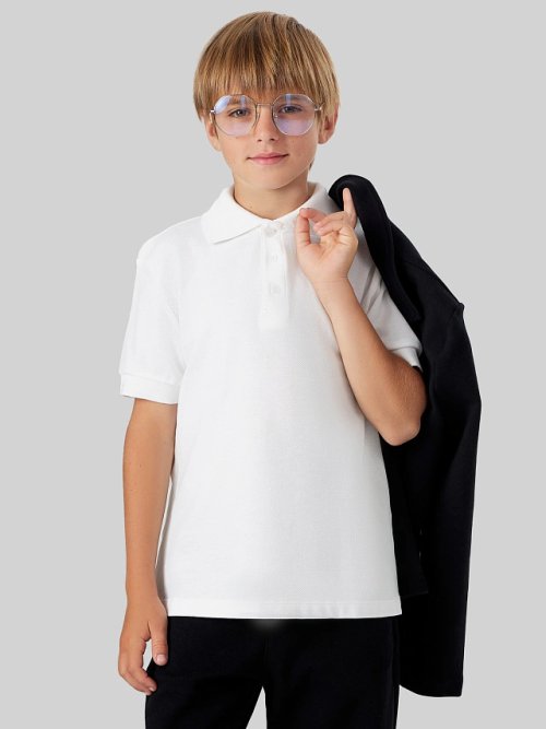 Поло для мальчиков белое, фото 7 из 7