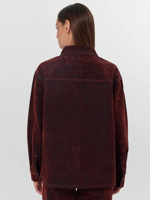 Жакет женский джинсовый бордовый, фото 2 из 8