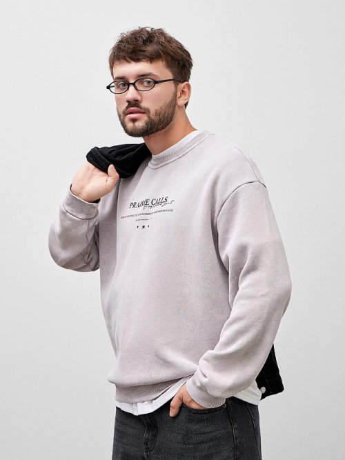 Свитшот мужской с начесом и надписью "Prairie calls", фото 8 из 9