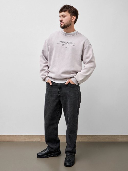 Свитшот мужской с начесом и надписью "Prairie calls", фото 3 из 9