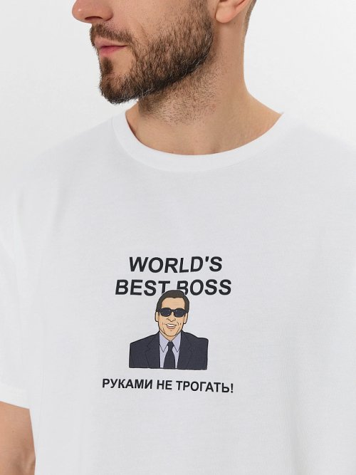 Футболка мужская белая с принтом, фото 11 из 13