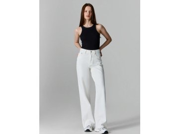 Джинсы женские wide leg белые с высокой посадкой