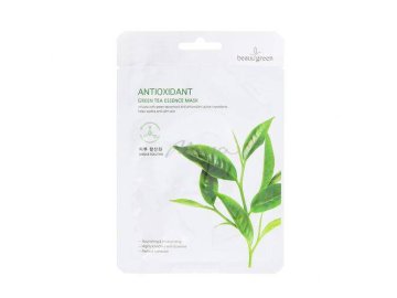 Маска тканевая для лица BEAUUGREEN с экстрактом зеленого чая antioxidant green tea essence mask