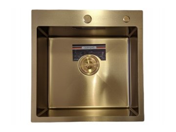 Мойка кухонная Gerhans премиум из нержавеющей стали 500х500 (PVD золото) K35050G