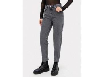 Джинсы mom fit женские серые с высокой посадкой в Лиде Марк Формель