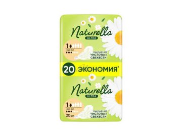 Прокладки гигиенические NATURELLA Ultra camomile normal duo ароматизированные с крылышками, 20 шт