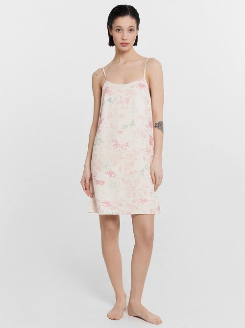 Сорочка ночная женская розовая с цветочным принтом, фото 4 из 12
