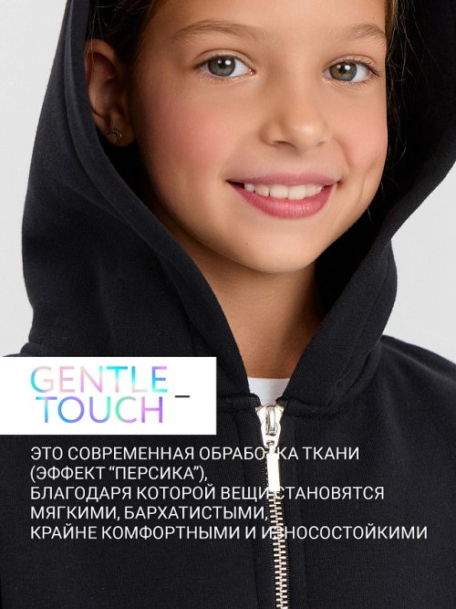 Толстовка для девочек черная, фото 2 из 60