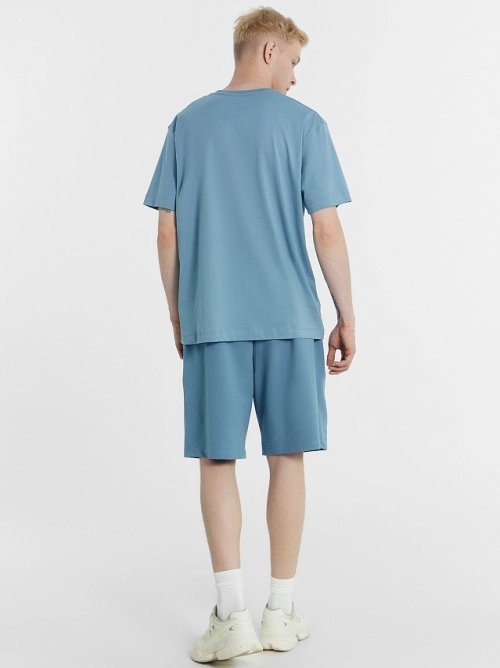 Футболка мужская в серо-голубом цвете, фото 4 из 5