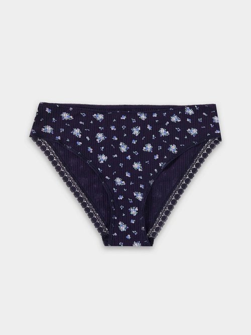 Трусы слипы женские синие с цветочным принтом, фото 8 из 24