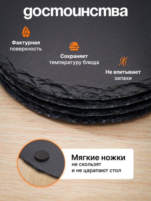 Набор подставок сервировочных SLATE R-25 (4 шт.), фото 4 из 33