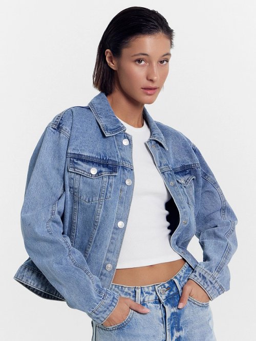 Жакет женский джинсовый голубой, фото 1 из 5