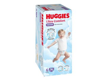 Детские трусики-подгузники Huggies ULTRA COMFORT BOY Box 6 (15-25кг), 76шт