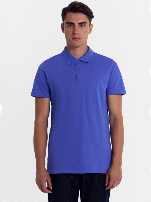 Джемпер-поло хлопковый в голубом оттенке, фото 1 из 6