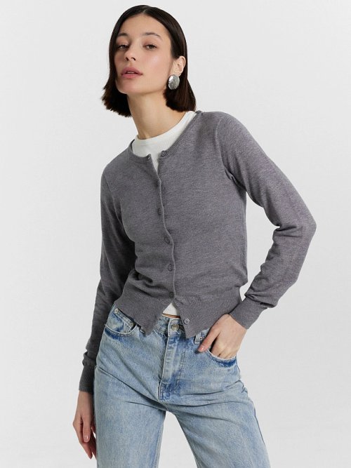 Кардиган женский серый, фото 1 из 5