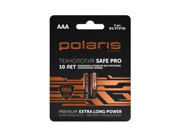 Батарейки polaris pb aaa 2 шт premium (черный) Электросила